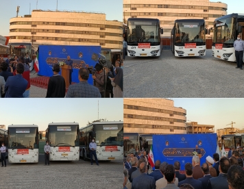 آیین بهره برداری از 110 دستگاه اتوبوس با حضور وزیر کشور در مشهد
